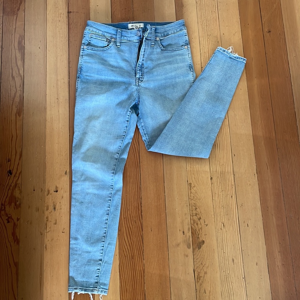 Madewell 10” high rise skinny, light wash 30